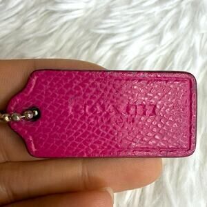 1.5" COACH Fuchsia Fob Bag Charm Hang tag Hangtag